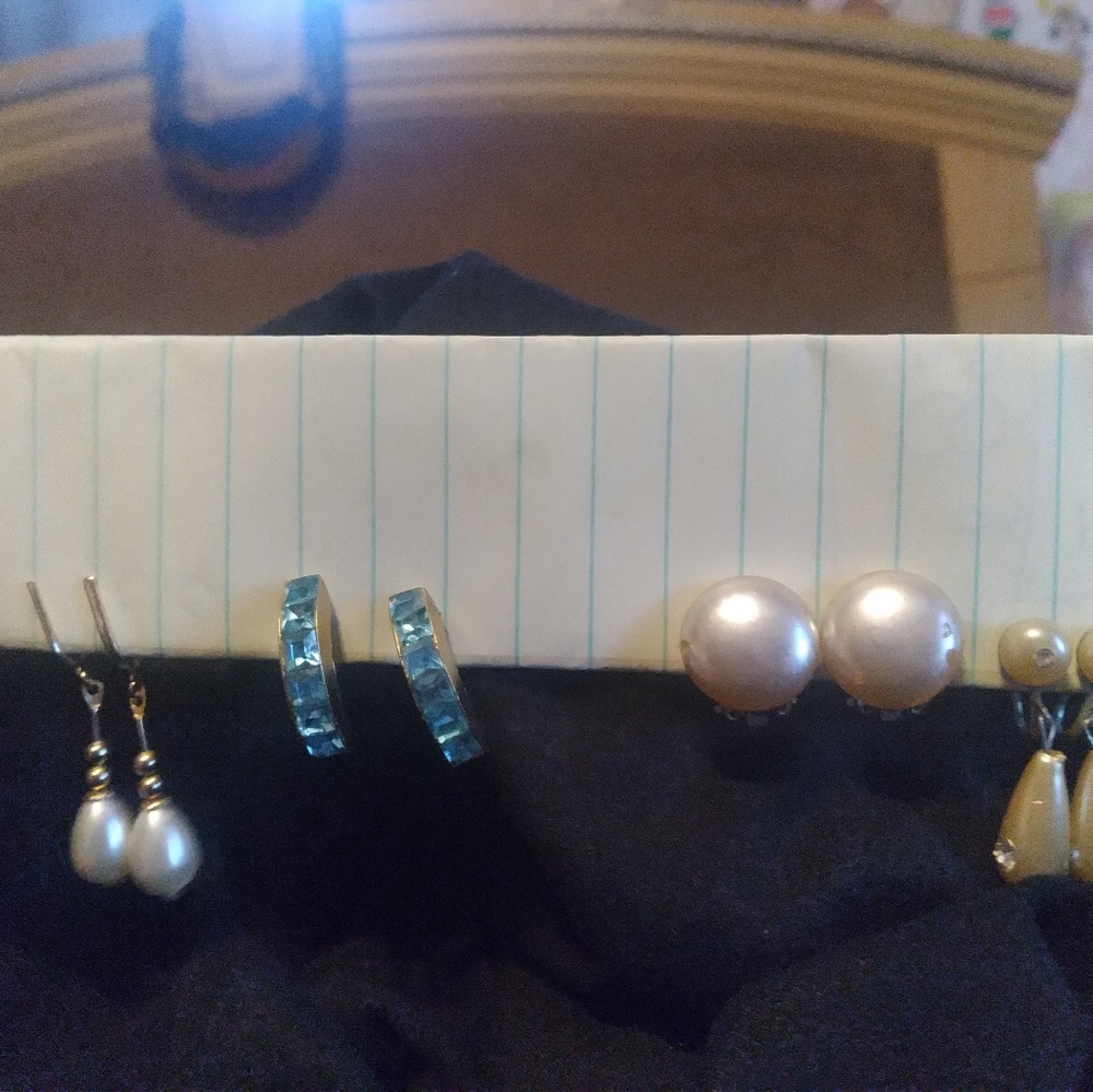 Vintage clip on screw back earrings